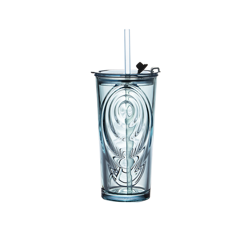 Like a duck to water lake water blue glass straw cup